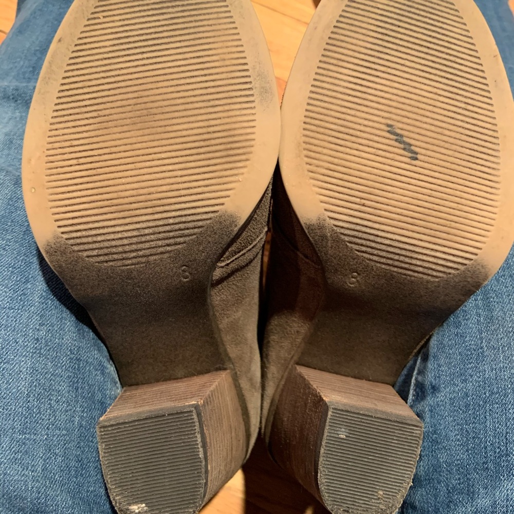 Cool Olive Green Suede Booties View 5